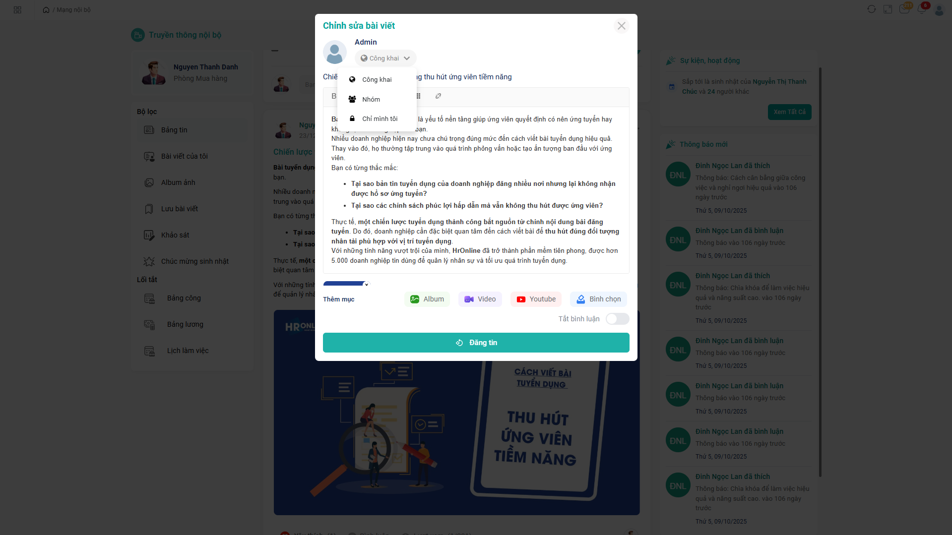 Quản lý & kiểm soát nội dung linh hoạt