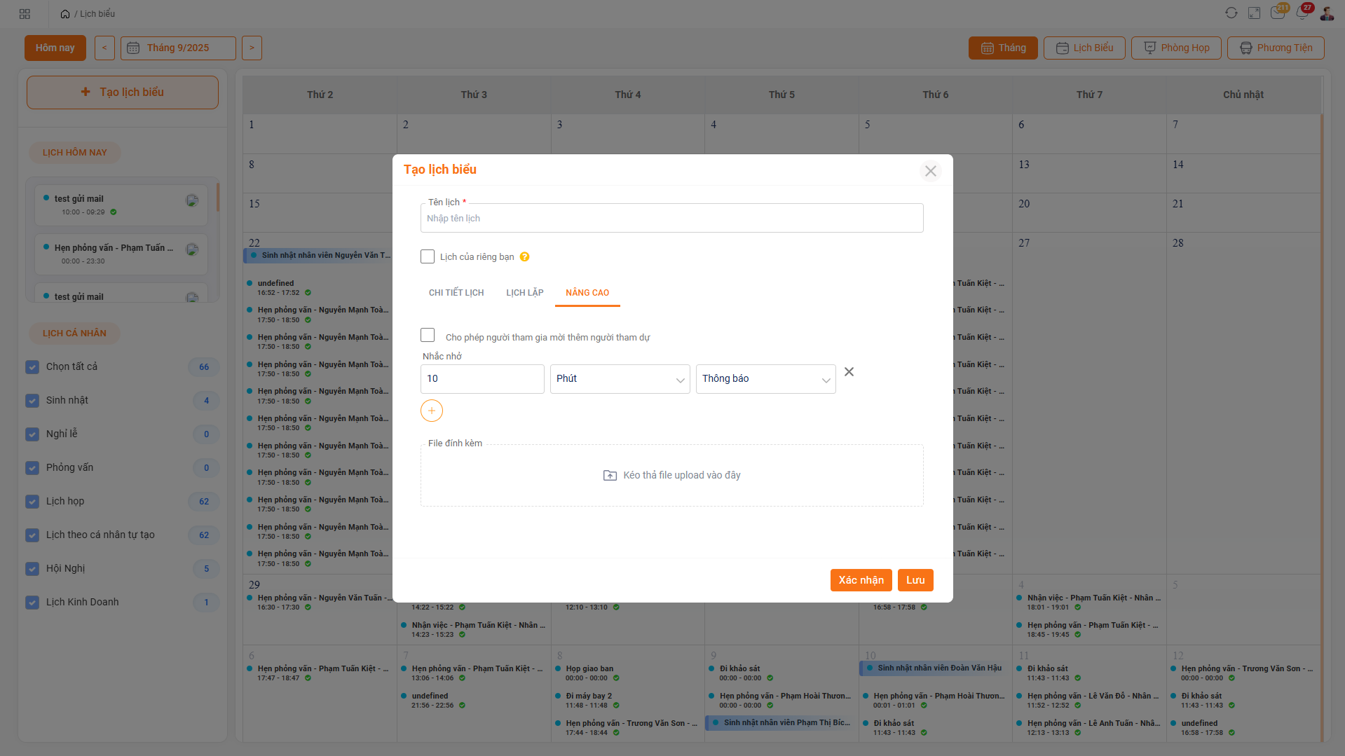 Thông báo nhắc nhở tự động & thông minh