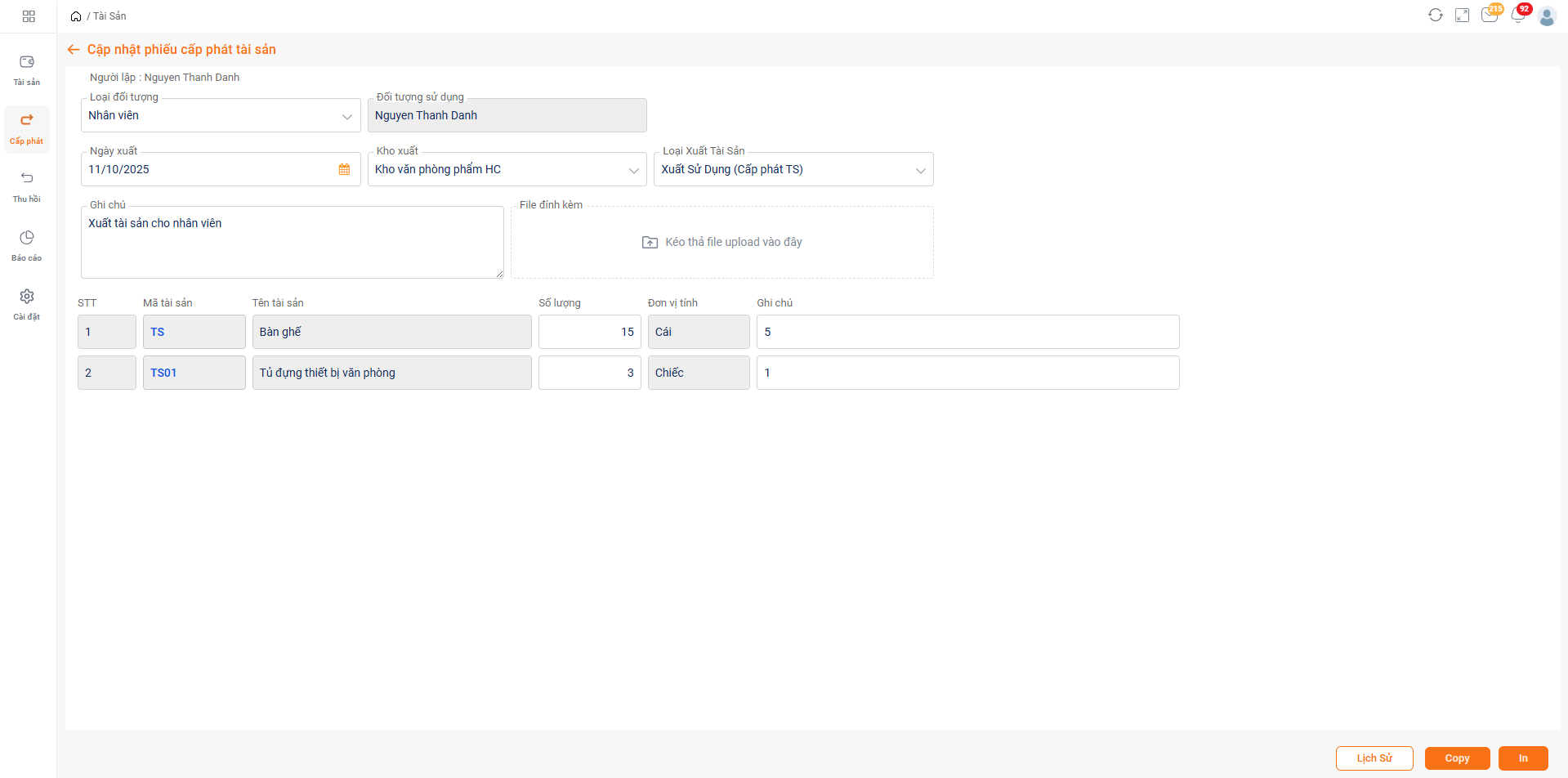 Thông tin xuất nhập tồn