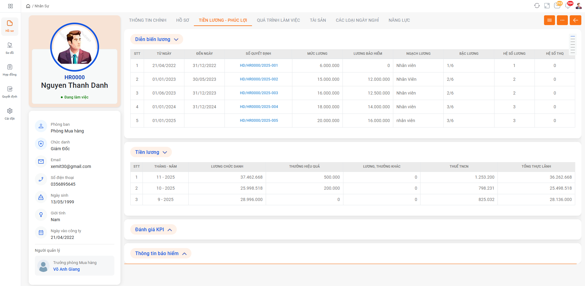 Quản lý quyết định nhân sự tập trung